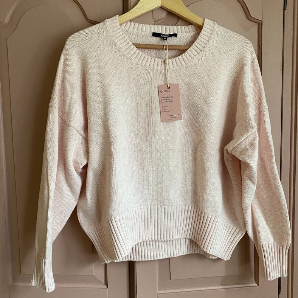 NWT Quince 100% Organic Cotton Boyfriend Crew Sweater